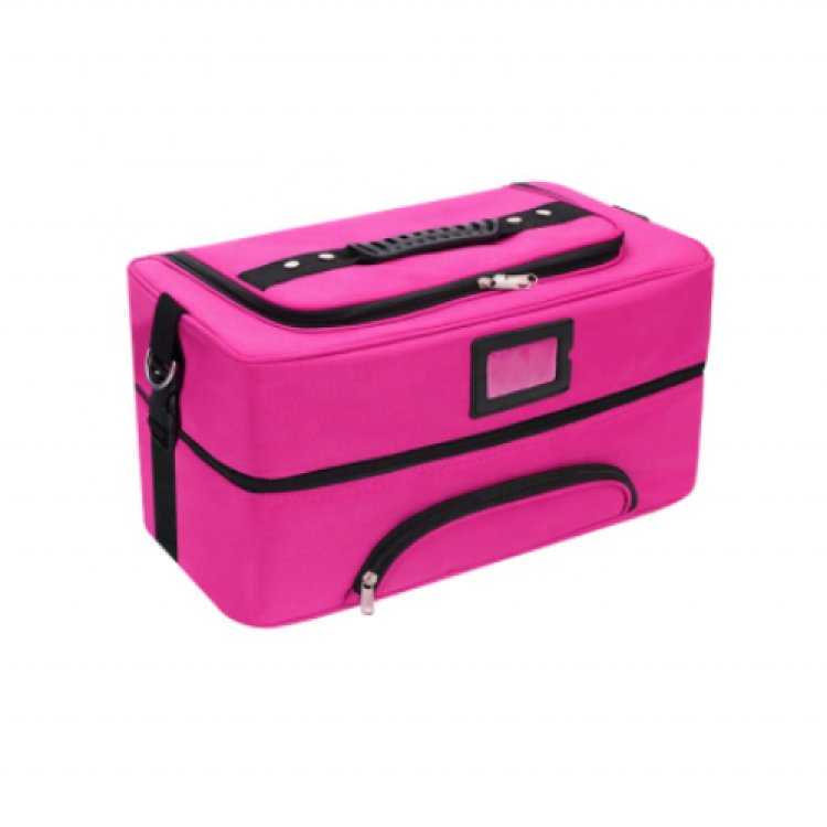 Large Makeup Bag with 4 Tier Trays Professional Artist Travel Bag Multifunctional Cosmetic Bag to Keep Makeup and Hair Supplies