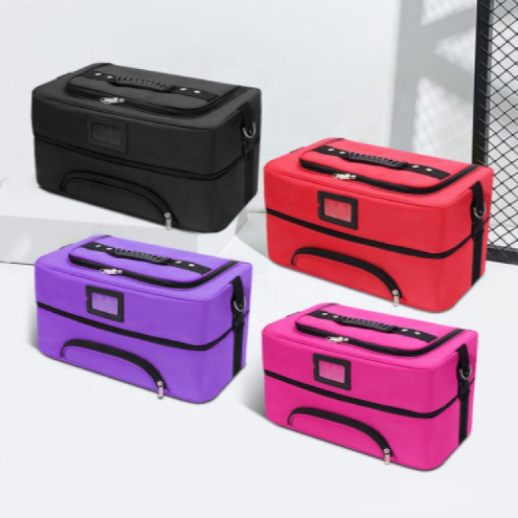 Large Makeup Bag with 4 Tier Trays Professional Artist Travel Bag Multifunctional Cosmetic Bag to Keep Makeup and Hair Supplies