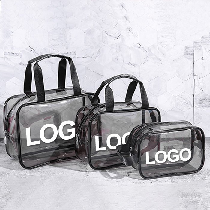 Customize Clear waterproof travel wash zipper toiletry beauty pouch set transparent pvc makeup organizer cosmetic bags &cases