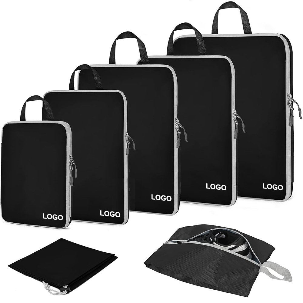 Customized Makeup Travel Pvc Mesh New Waterproof cosmetic storage Lattice Luggage Organizers Compression Cubes for Suitcases
