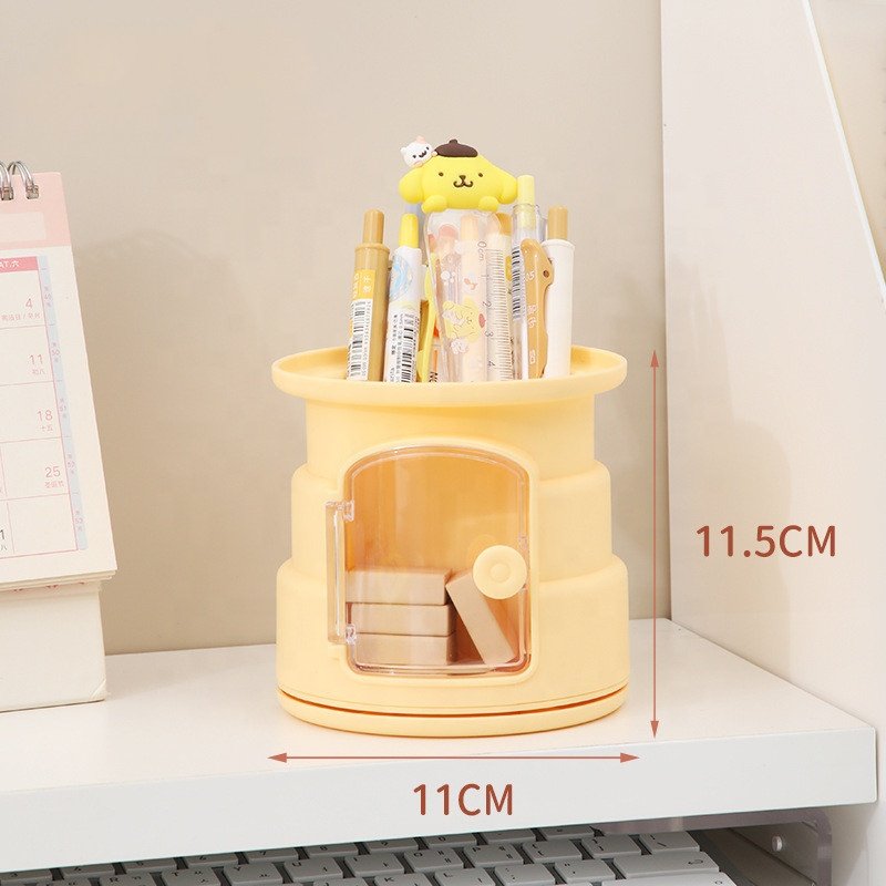 Creative desk stationeri office supplies Large Capacity Student Table Stationery Shelf Desktop Cake Style Rotatable Pen Holder