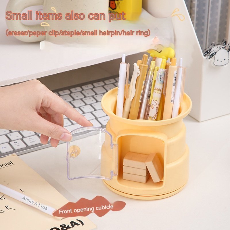 Creative desk stationeri office supplies Large Capacity Student Table Stationery Shelf Desktop Cake Style Rotatable Pen Holder
