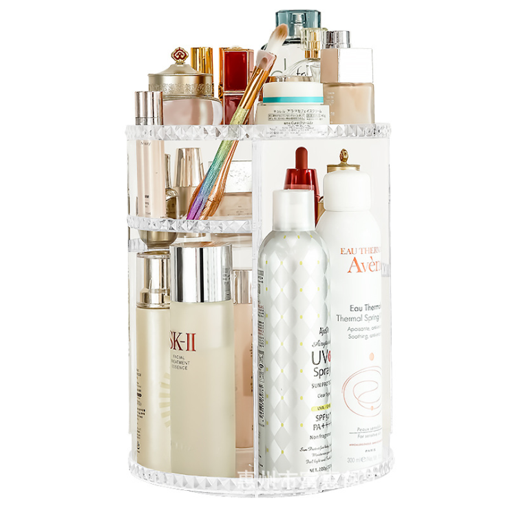 360 Rotating Makeup Organizer Adjustable Acrylic Makeup Organizers and Storage Large Capacity Cosmetics Organizer