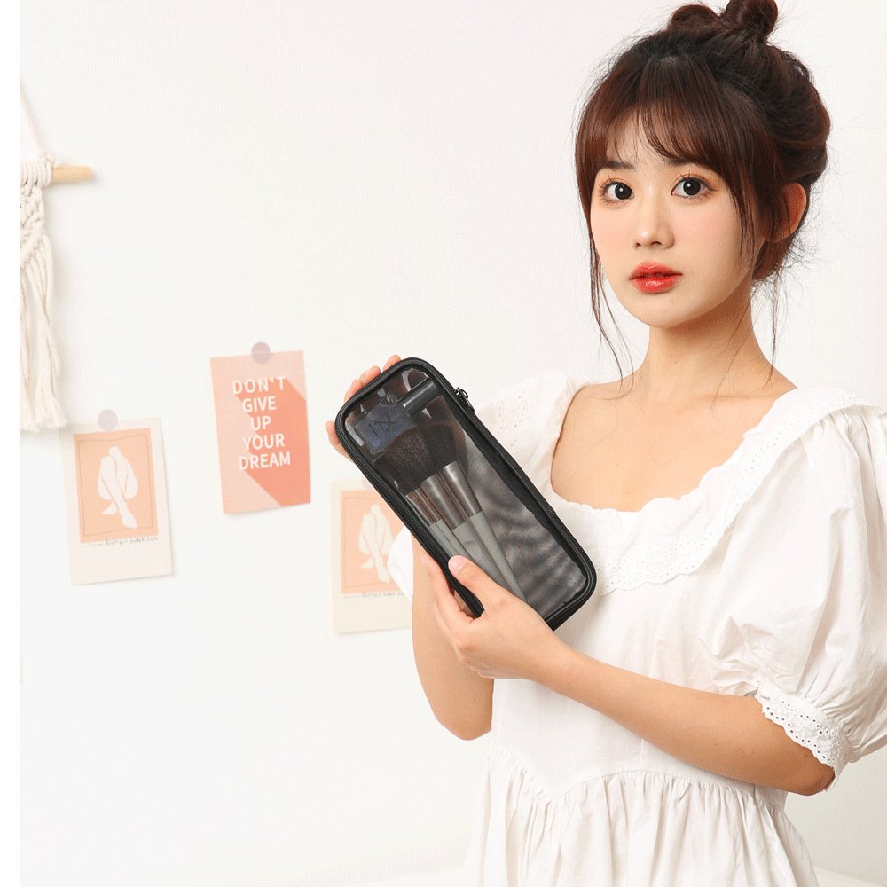 Portable Travel Organizer Toiletry Purse Bag Mesh Pouch Travel Accessories Mesh Cosmetic Bag Hanging Toiletry Bag