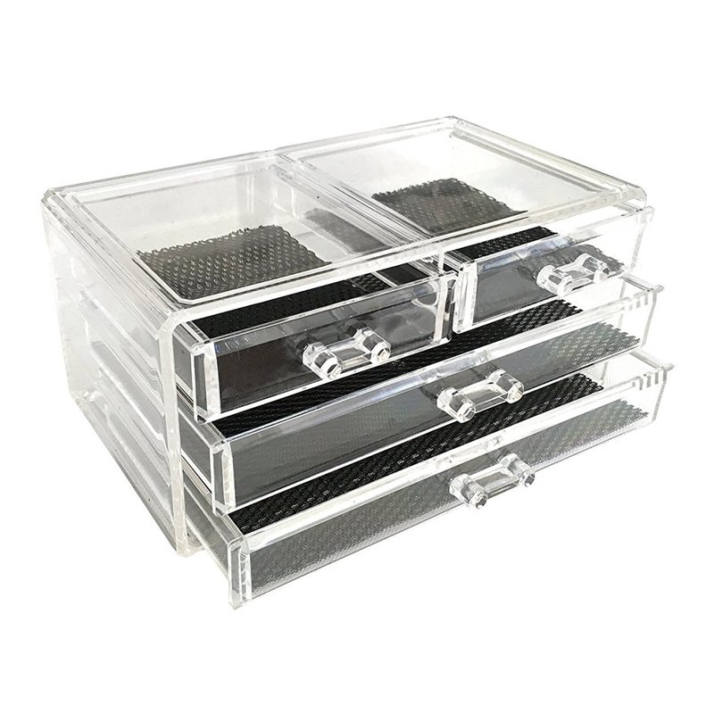 Transparent Acrylic Makeup Organizer Desktop Lipstick Holder Skincare Product Dresser Organizer Jewelry Cosmetic Storage Box