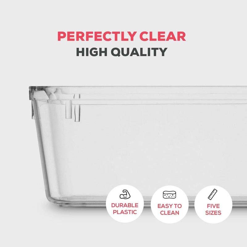 Factory Low Moq 1pcs Kitchen Storage Utensils Stackable Clear Plastic Drawer Organizers Tray