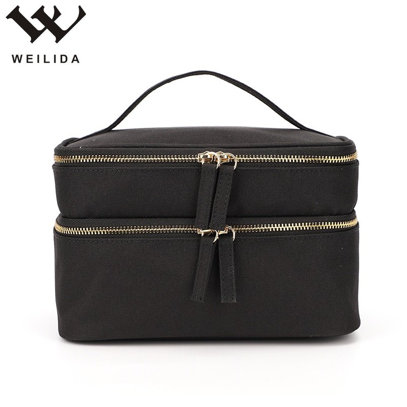 Customized Portable Multi-functional Dual Compartment Mini Travel Beauty Case Bag Makeup