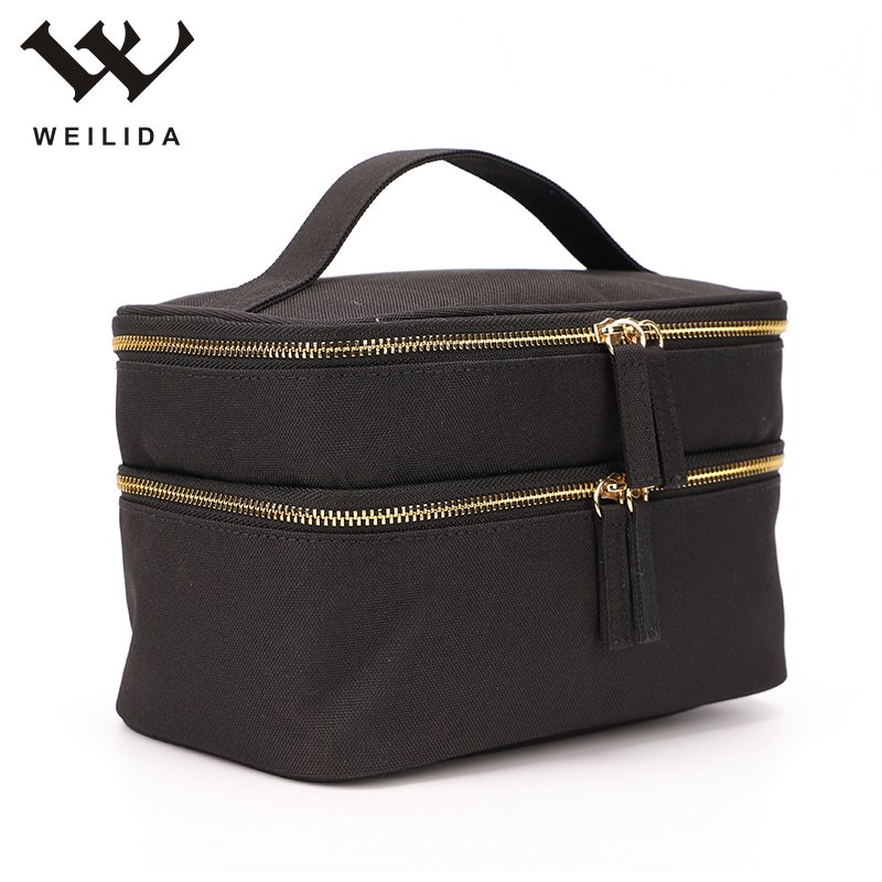 Customized Portable Multi-functional Dual Compartment Mini Travel Beauty Case Bag Makeup