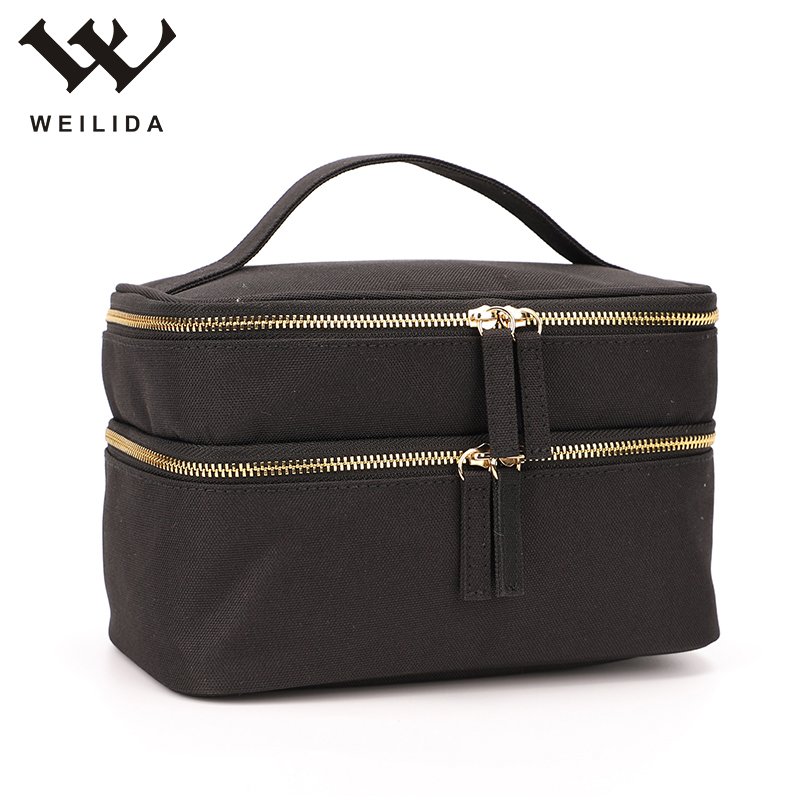 Customized Portable Multi-functional Dual Compartment Mini Travel Beauty Case Bag Makeup