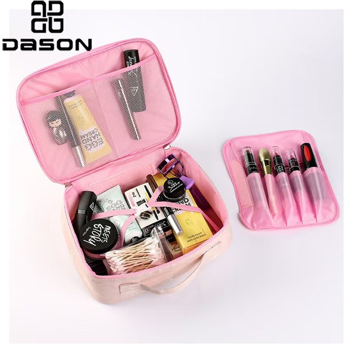 Portable Makeup Bag Travel Organizer, Large Capacity Travel Makeup Case Organizer, Train Case Makeup BagTraveling With Divider
