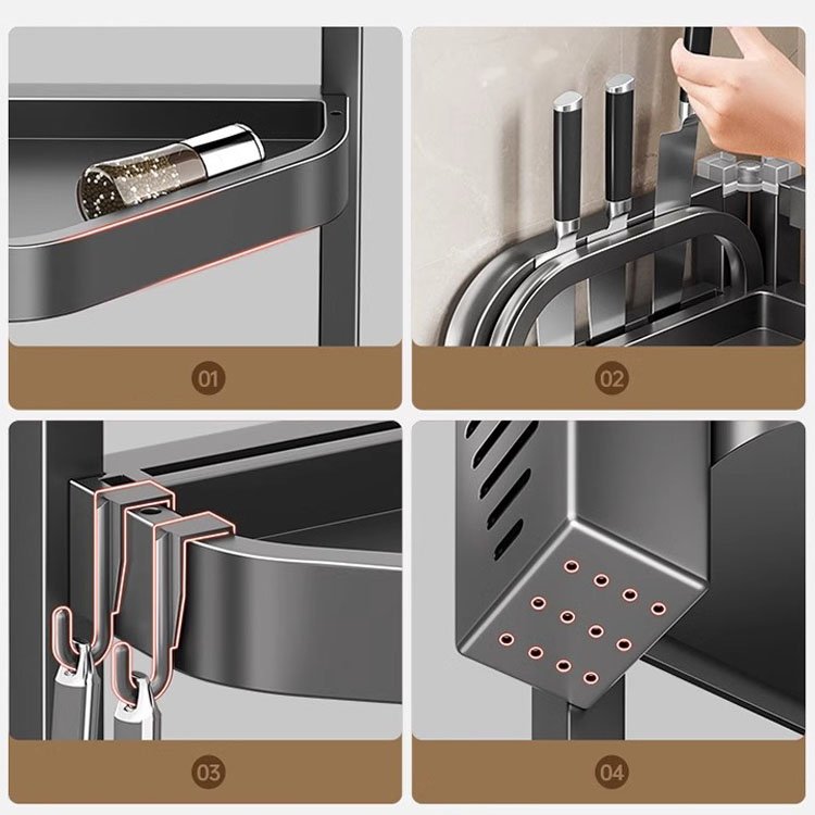 Kitchen Triangle Shelf Countertop Three Tier Spice Rack Space Saving Corner Organizer