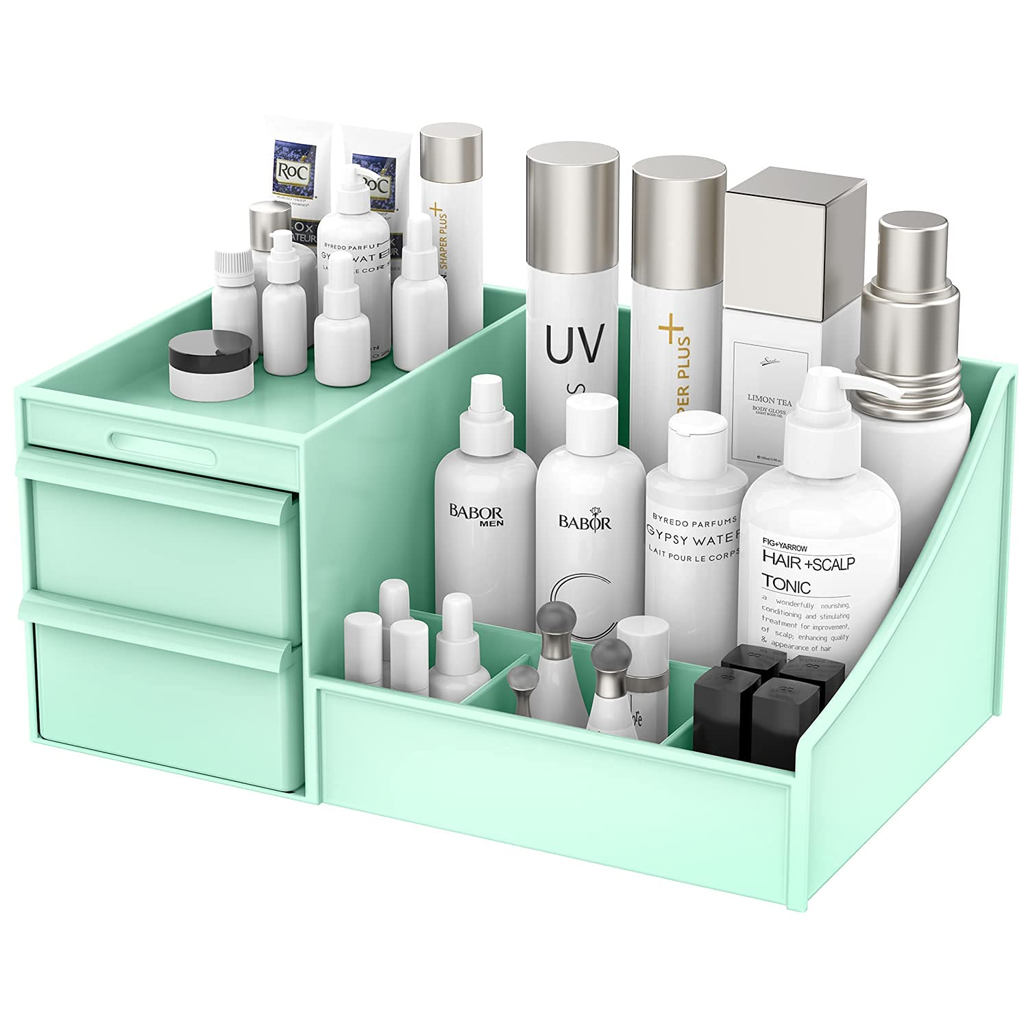 Portable Plastic Compartment Cosmetic Storage Basket Makeup Cosmetic Storage Box Organizer