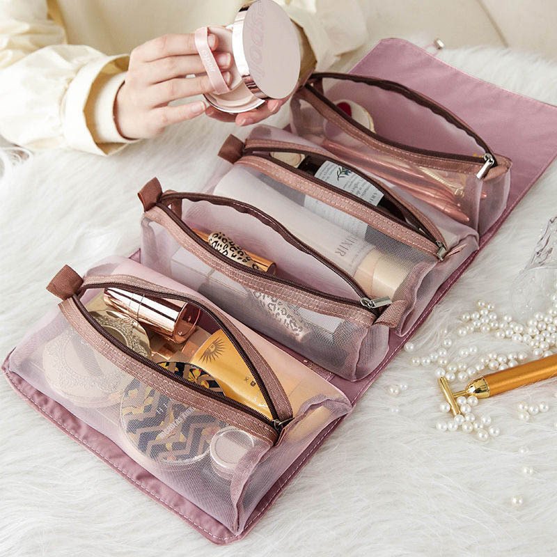 Hanging Roll-up Makeup Bag Zipper Pouch Toiletry Kit Travel Organizer Make up Cosmetics Bag