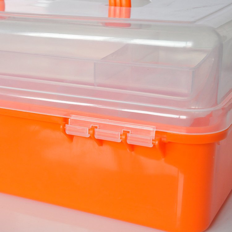 3-Layers Multifunctional Plastic Sewing Organizing Box with Handle, for Medicine, Art Supply, Makeup, Nail, Hair Accessories