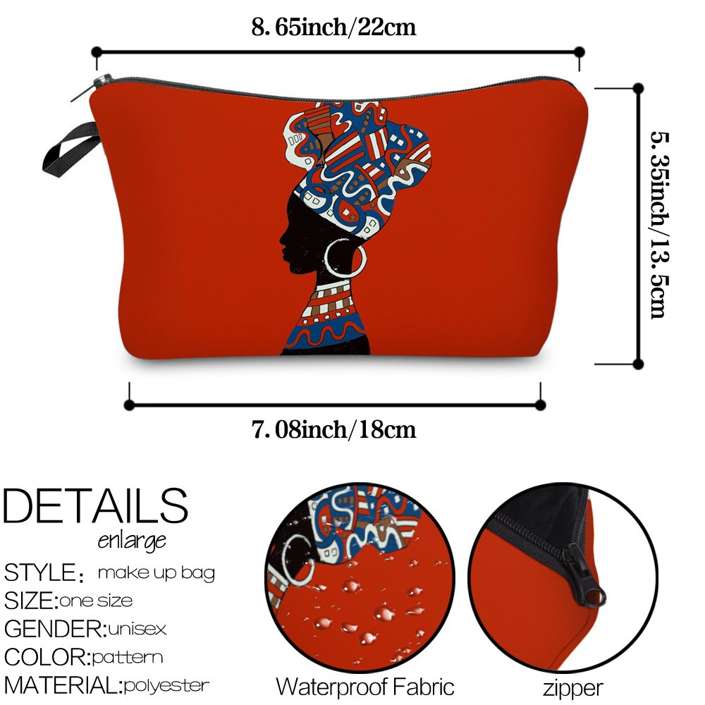 Portable Make Up Bags Black Art Girls Magic African Makeup Pouch bag Toiletry Travel Organizer Makeup Cosmetic Bag Women