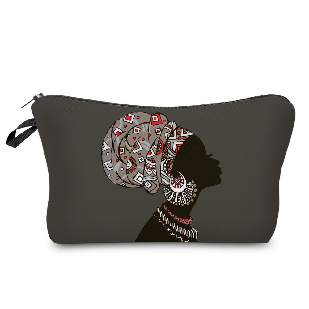 Portable Make Up Bags Black Art Girls Magic African Makeup Pouch bag Toiletry Travel Organizer Makeup Cosmetic Bag Women