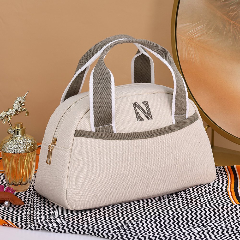 New Arrival Large Capacity Luxury Beauty Organize Makeup Bag Quality Canvas Handheld Portable Cosmetics Storage Toiletry Bag