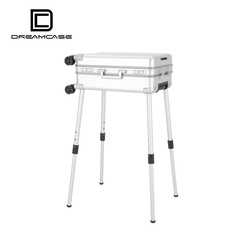 Professional led mirror makeup case all aluminium trolley case with light
