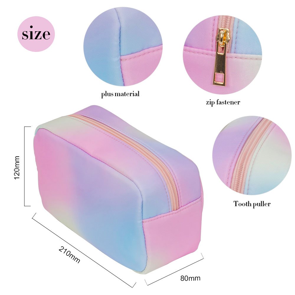KONCAI travel cosmetic accessories clear zipper vanity pouch professional artists make up brush case organizers makeup bag