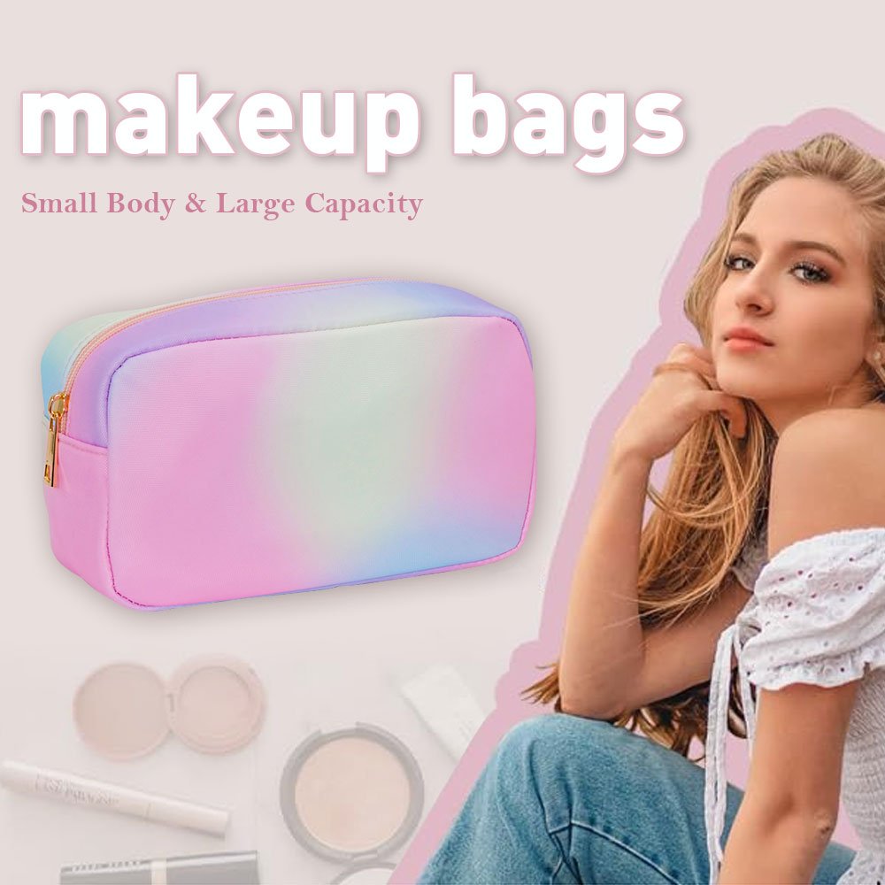 KONCAI travel cosmetic accessories clear zipper vanity pouch professional artists make up brush case organizers makeup bag