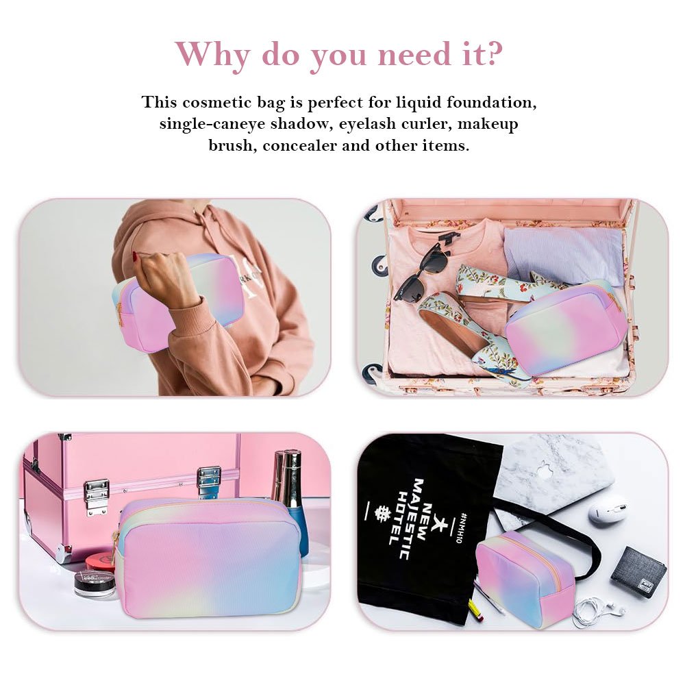 KONCAI travel cosmetic accessories clear zipper vanity pouch professional artists make up brush case organizers makeup bag
