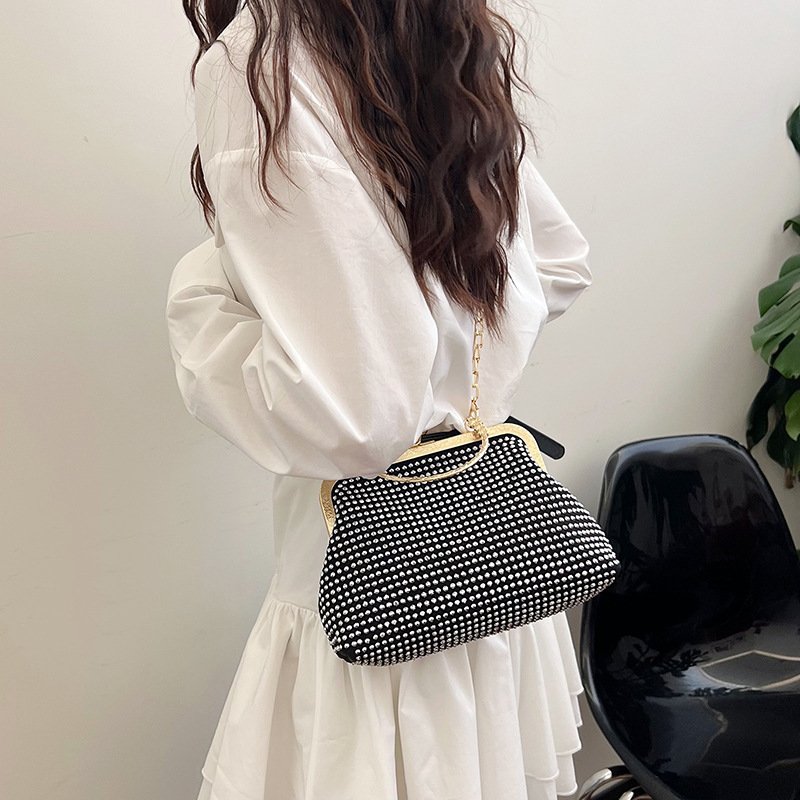 Women's luxury fashion Makeup Bag Hot Drill lock Tote New chain crossbody bag Designer bag