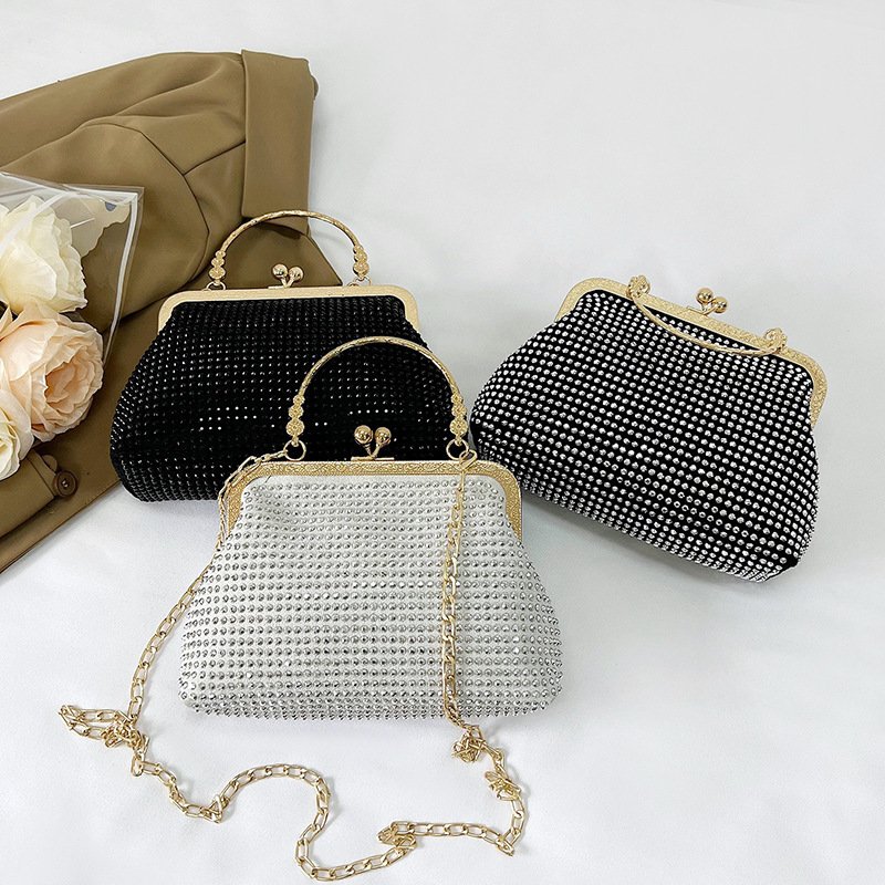Women's luxury fashion Makeup Bag Hot Drill lock Tote New chain crossbody bag Designer bag