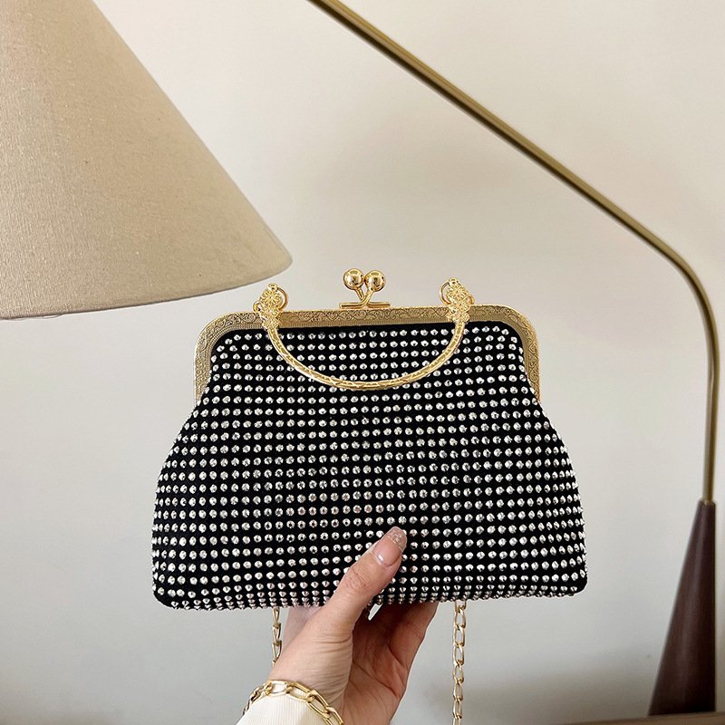 Women's luxury fashion Makeup Bag Hot Drill lock Tote New chain crossbody bag Designer bag