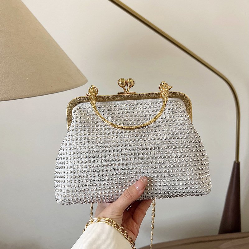 Women's luxury fashion Makeup Bag Hot Drill lock Tote New chain crossbody bag Designer bag