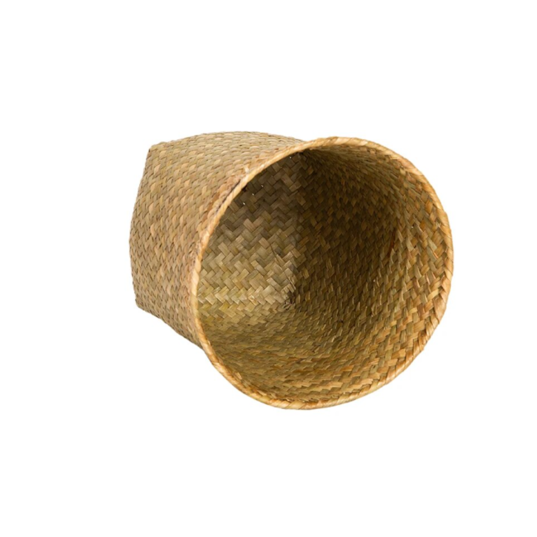 Seagrass Baskets with Lids Wicker Storage Boxes Rattan Storage Bins Woven Decorative Round Rectangular Storage Stackable