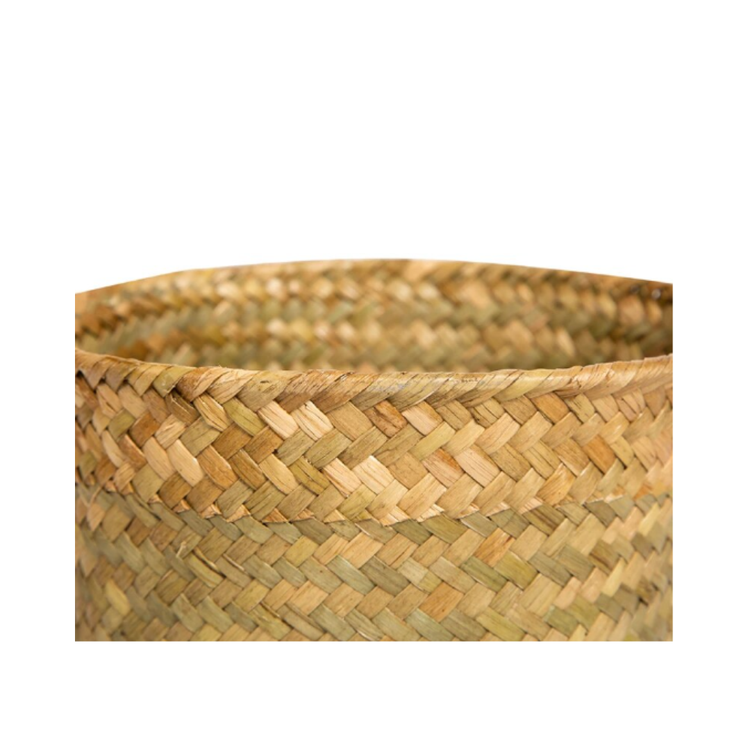Seagrass Baskets with Lids Wicker Storage Boxes Rattan Storage Bins Woven Decorative Round Rectangular Storage Stackable