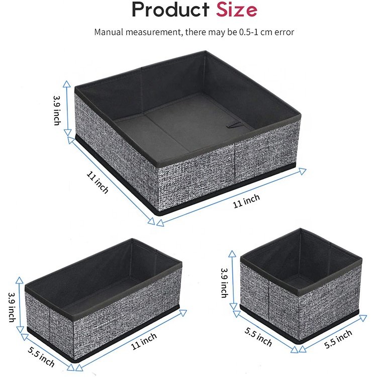 Drawer Underwear Organizer Divider 4 Pieces Fabric Foldable Dresser Storage Basket Organizers And Storage Bins For Storing Bra