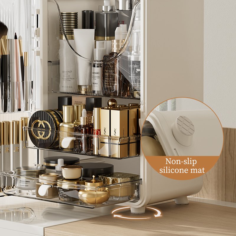 HAIXIN New Design Light Luxury Desktop Makeup Box Cosmetic Container Display Cabinet Plastic Organizer for Cosmetics Box