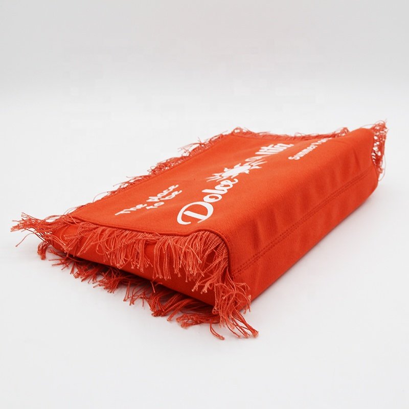 Custom Logo Colorful Cotton Canvas Zipper Pouch Bag Beauty Girl Cosmetic Makeup Bag With Tassel Cosmetic Purse Fashion