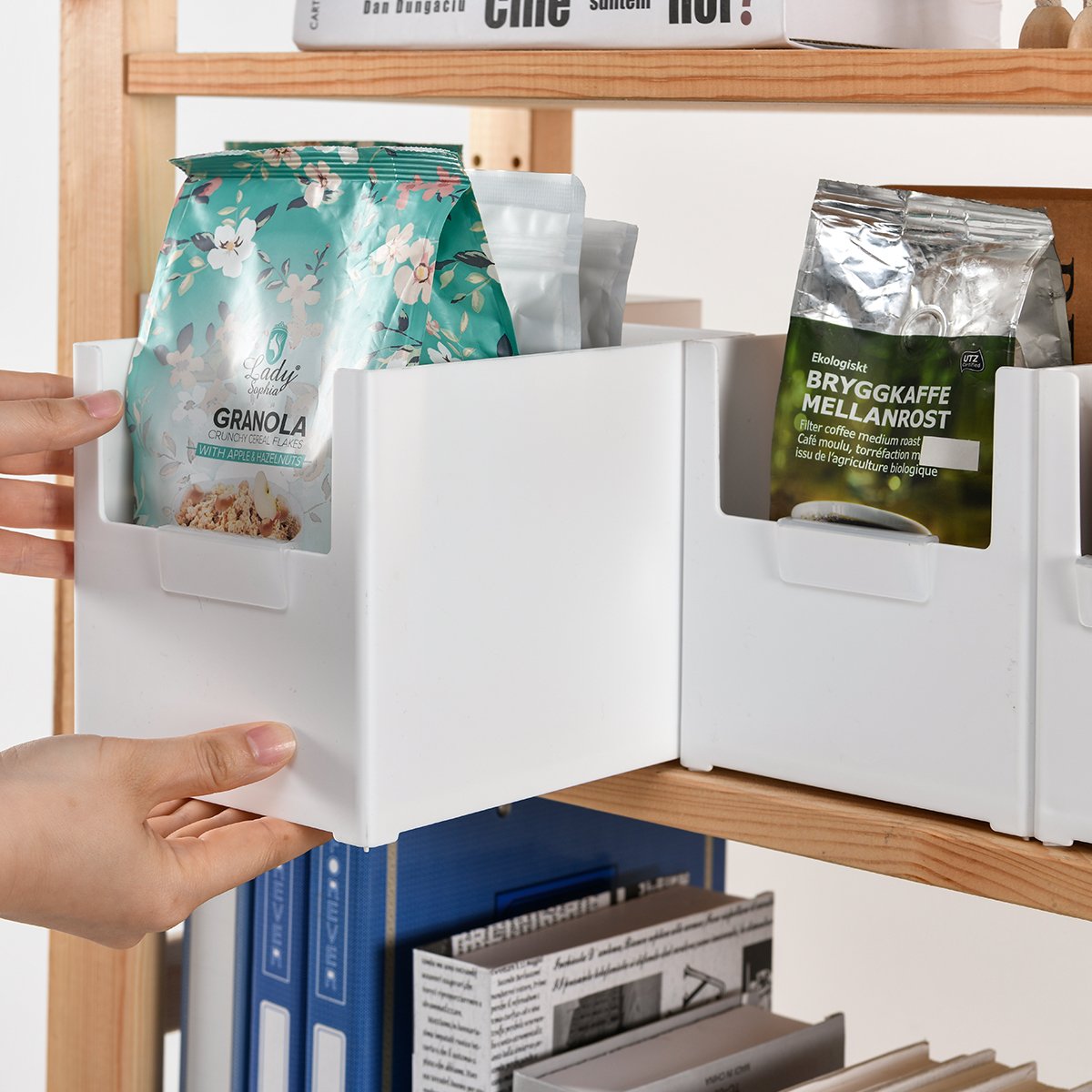 Cabinet organizer box Kitchen cabinet organizer box Under sink clutter organizer basket Desktop snack storage box rack