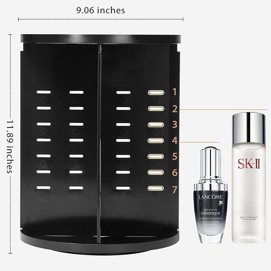 360 rotating makeup organizer wholesale custom good price storage cosmetic box 3 tier rotating makeup organizer
