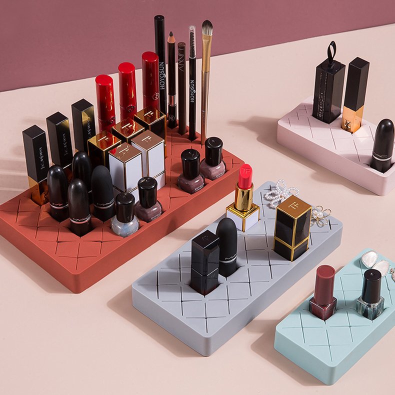 Travel Lipstick Holder Rack Makeup Cosmetic Organizer For Lipstick Brushes Bottles And More