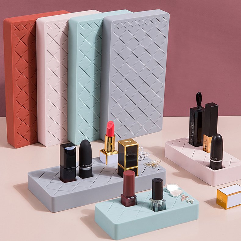 Travel Lipstick Holder Rack Makeup Cosmetic Organizer For Lipstick Brushes Bottles And More