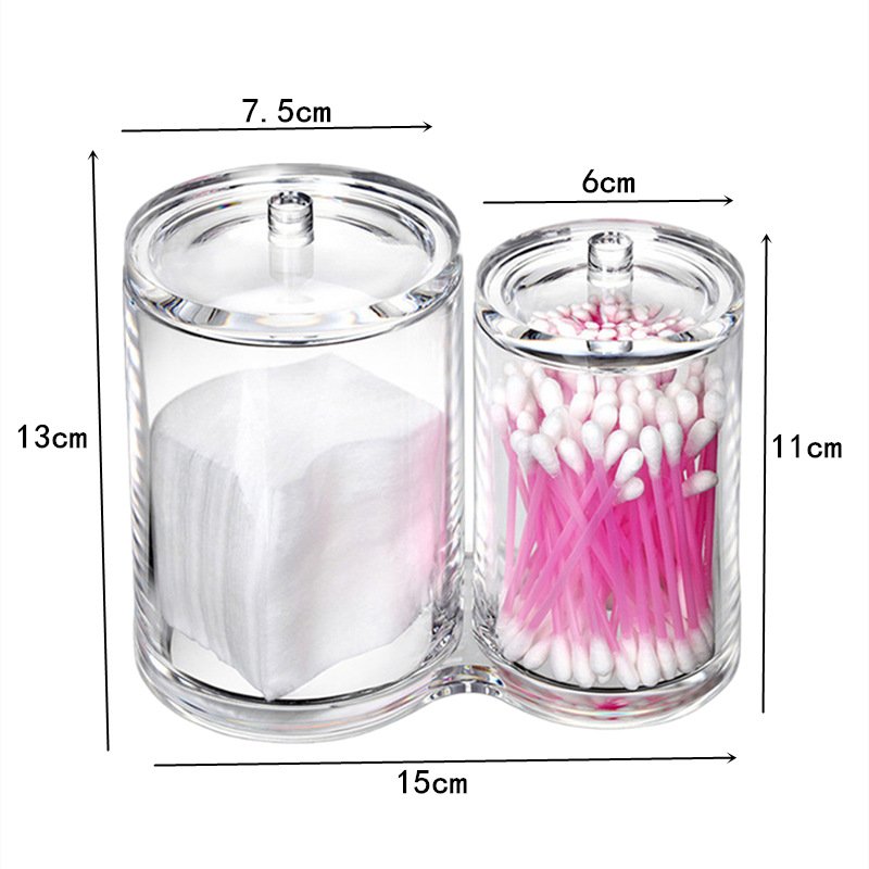 Cotton Ball Holder Cotton Swab Holder Cotton Pads Dispenser Q-tip Holder Home Bathroom Organizer Round Storage Jar Set