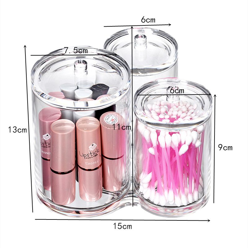Cotton Ball Holder Cotton Swab Holder Cotton Pads Dispenser Q-tip Holder Home Bathroom Organizer Round Storage Jar Set