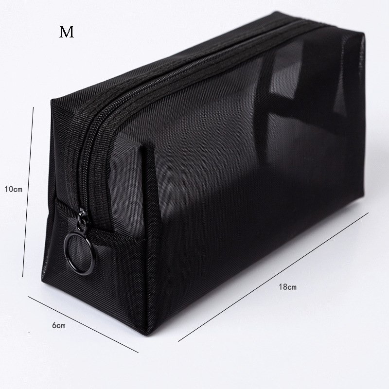 Mesh Women Cosmetic Bag Travel Zipper Clear Makeup Case Make up Organizer Storage Pouch Wash Toiletry Beauty Bag Transparent