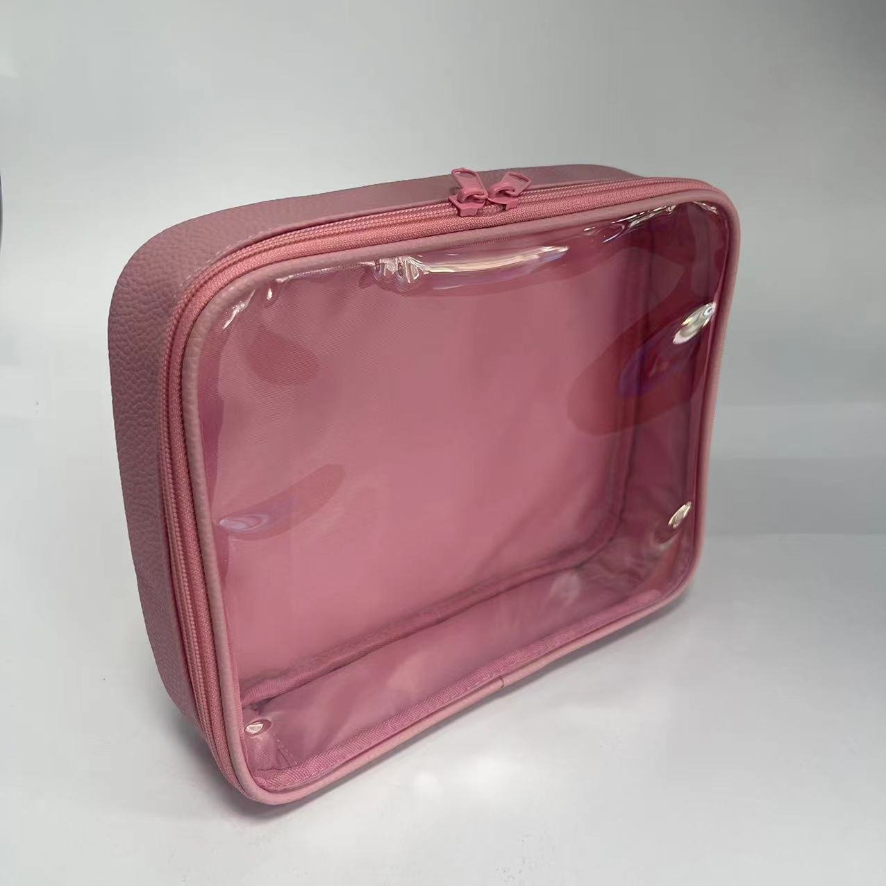 Bottle holder PVC cosmetic bag pebble PU pink travel organizing pouch 2pc kit wash bag shampoo holder hanging toiletry bag