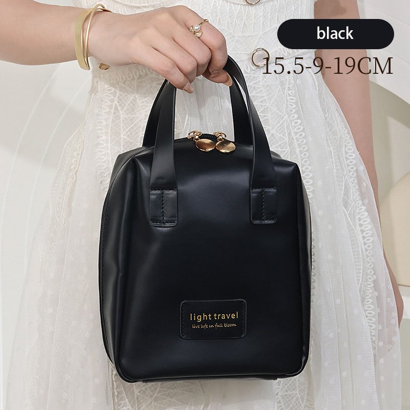 Women's PU Leather gradient three-dimensional makeup bag Travel portable toiletry bag Cosmetics organizing storage bag
