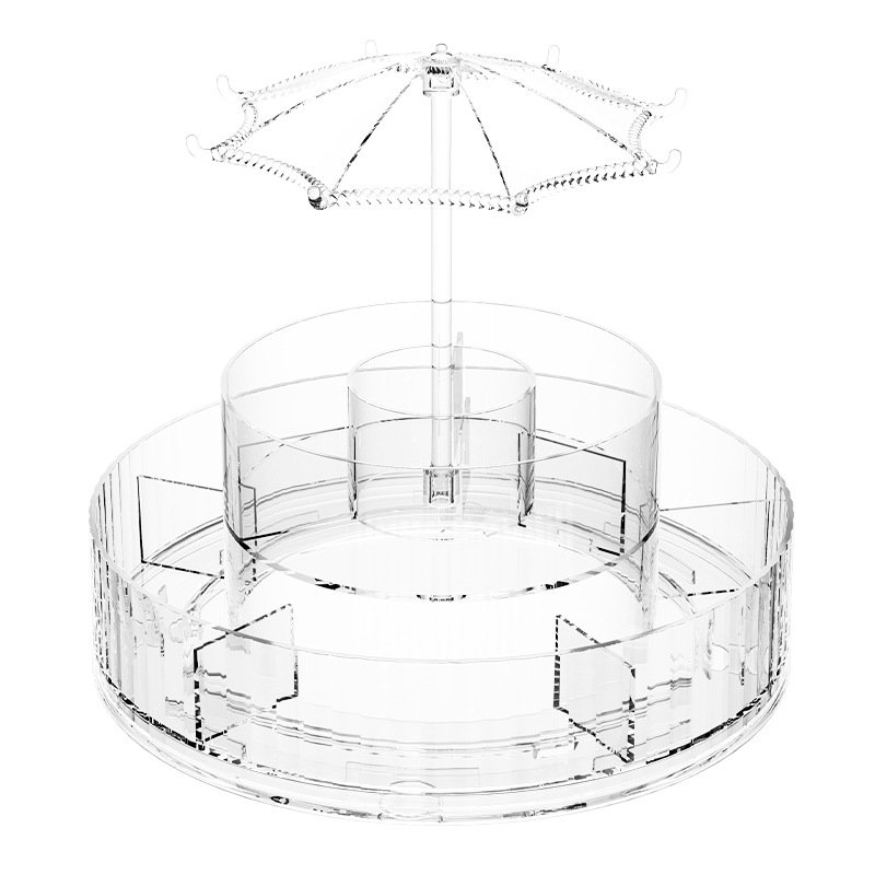 360 rotating cosmetic organizer countertop transparent acrylic makeup organizer clear jewelry boxes organizers