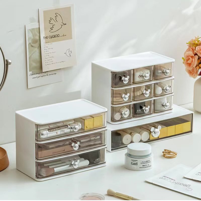 Multi-layer desktop stationery storage box drawer type desk overhand account pen holder storage rack plastic drawer storage box