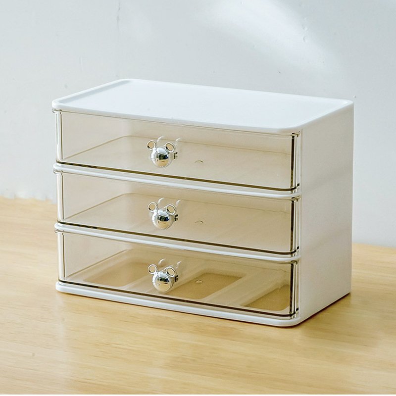 Multi-layer desktop stationery storage box drawer type desk overhand account pen holder storage rack plastic drawer storage box