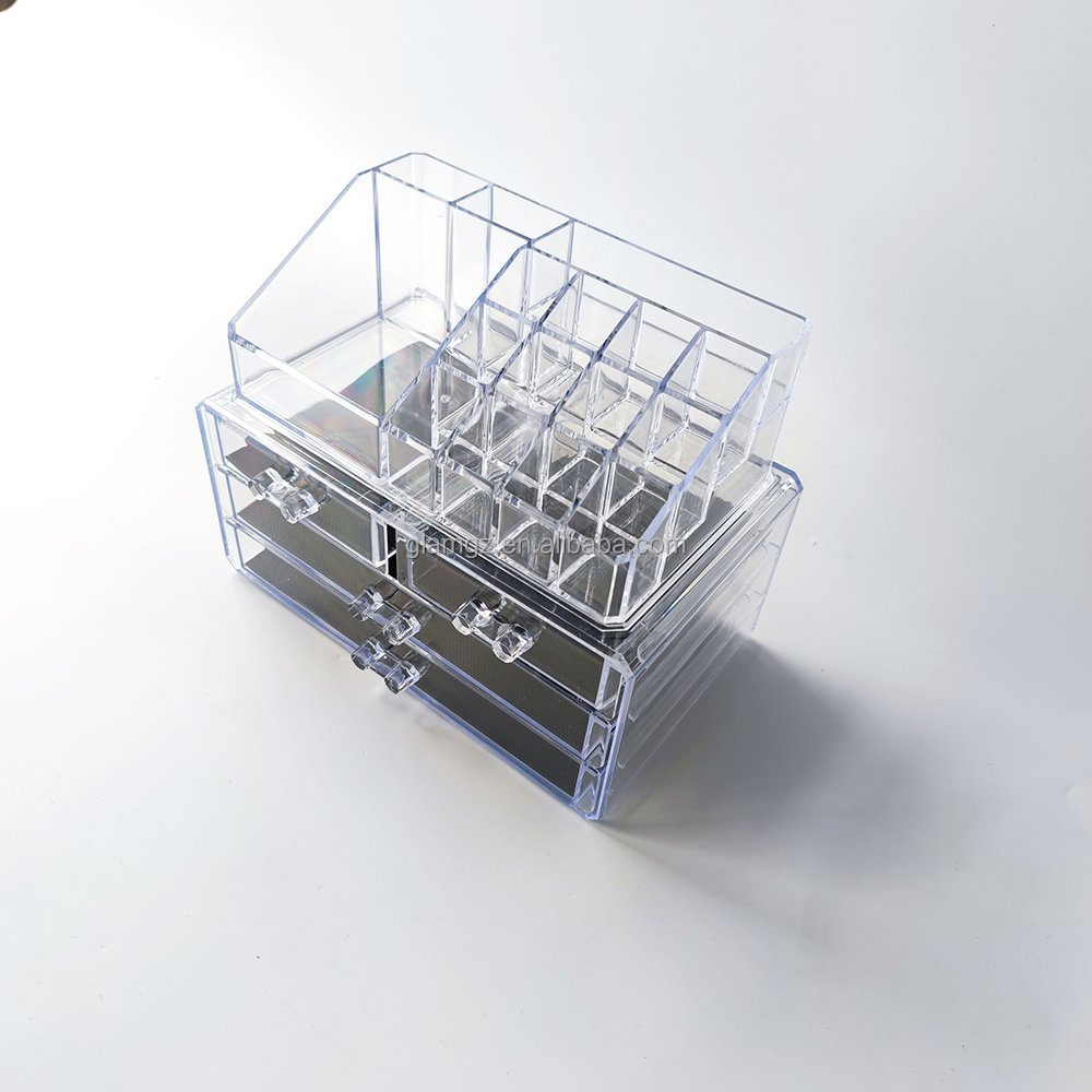 Plastic Skincare Bathroom Counter Organizer Vanity Counter Display Case