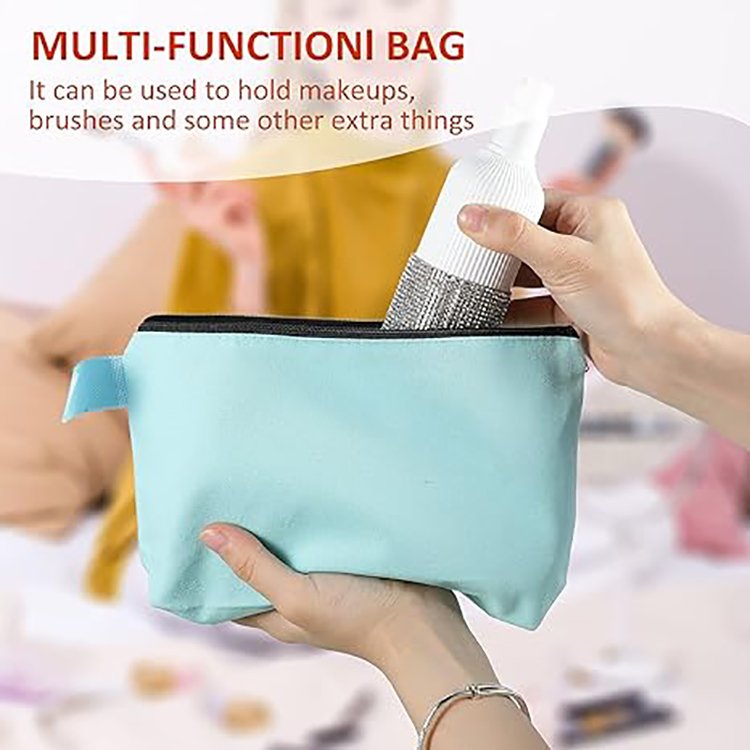 Hot Sale Plain Blank Canvas Bags Custom Printing Logo Large Capacity Pencil Case Organized Storage Stationery Pouch