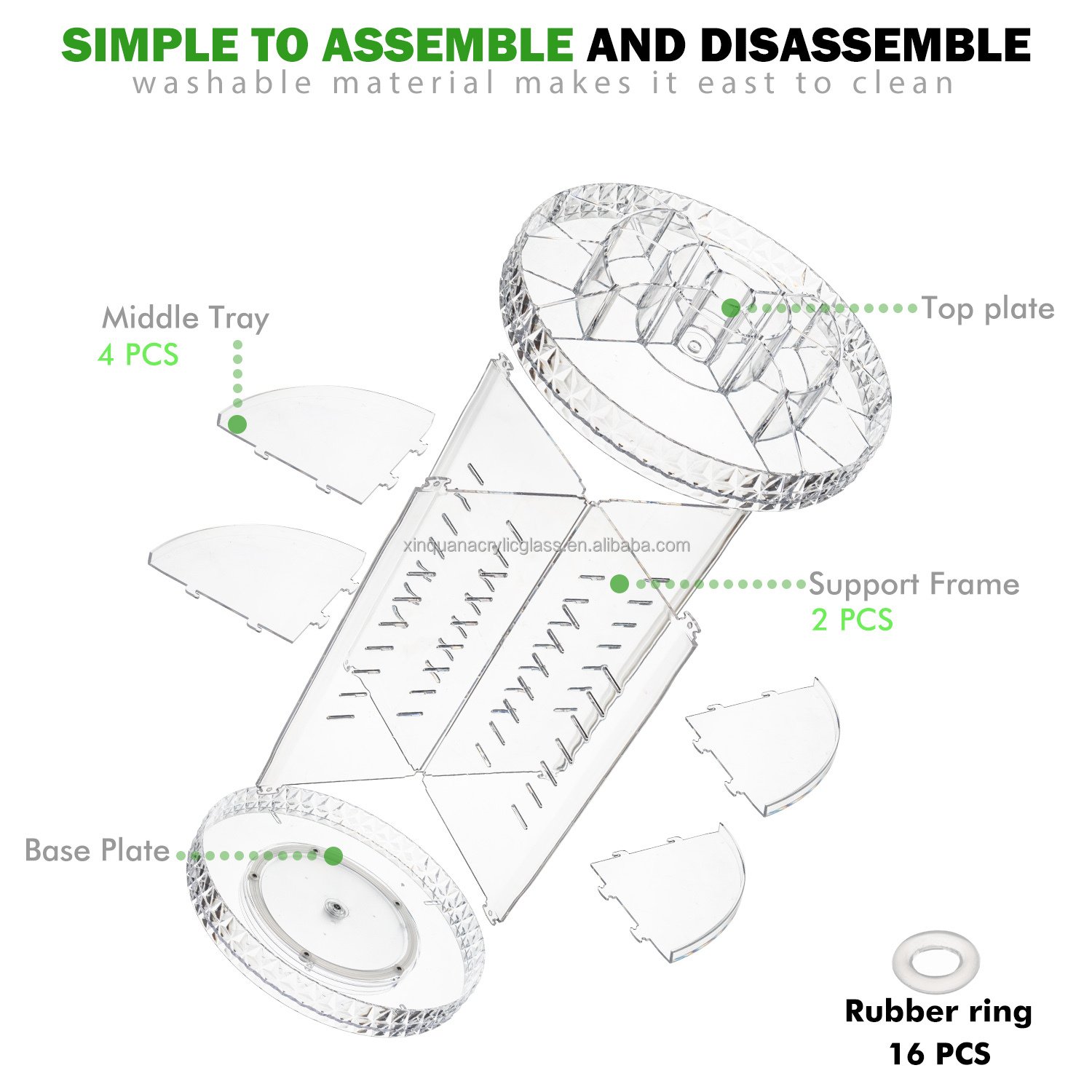 Customized Transparent Acrylic Cosmetic Storage Box 360 Rotating Makeup Organizer Cosmetic Storage Box