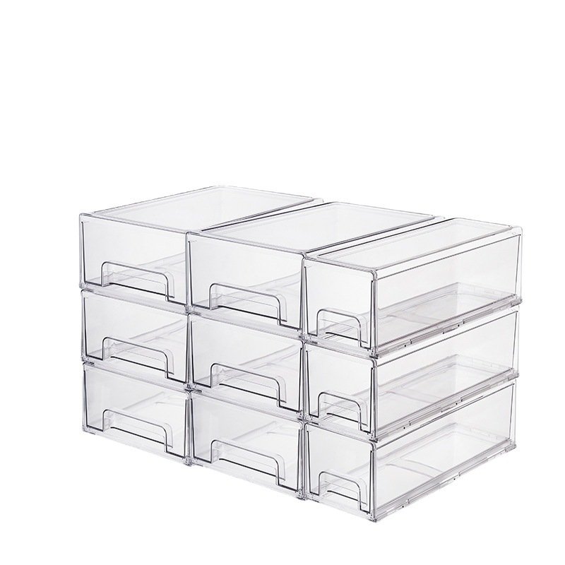 Choice Fun Plastic Portable Acrylic Cosmetic Storage Box Makeup Organizer Transparent Modern Rectangle Shell Plastic Jewelry Box